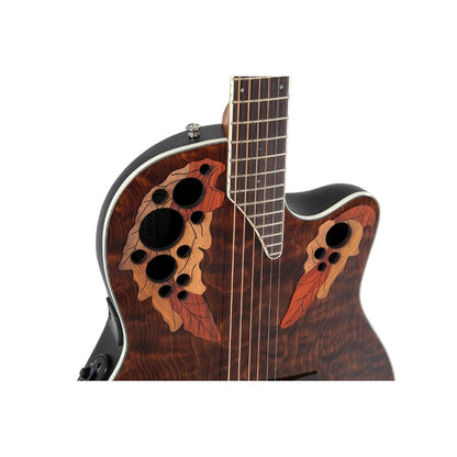 Ovation E-Acoustic Guitar Celebrity Elite Plus Super Shallow Tiger Eye Brown