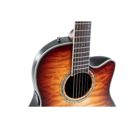 Ovation E-Acoustic Guitar Celebrity Standard Plus Mid Cutaway Cognac Burst
