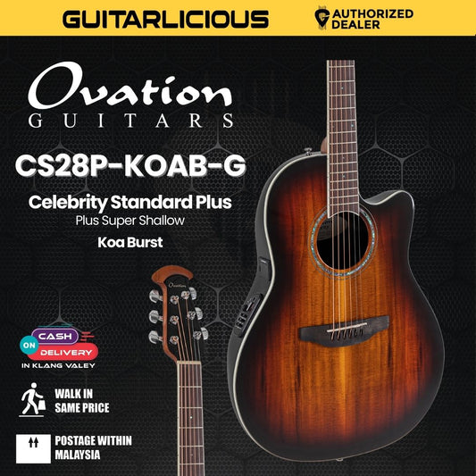 Ovation E-Acoustic Guitar Celebrity Standard Plus Super Shallow Koa Burst