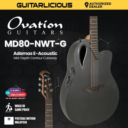Adamas E-Acoustic Guitar MD80-NWT Mid-Depth Contour Cutaway