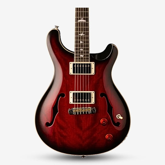 PRS SE Hollowbody Standard Electric Guitar with Case - Fire Red Burst