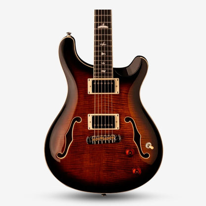 PRS SE Hollowbody II Standard Electric Guitar with Case - Black Gold Sunburst