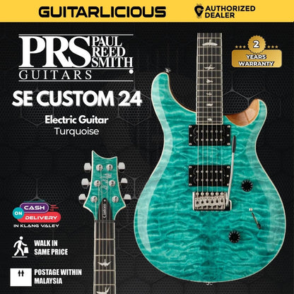 PRS SE Custom 24 Electric Guitar w/Bag, Turquoise