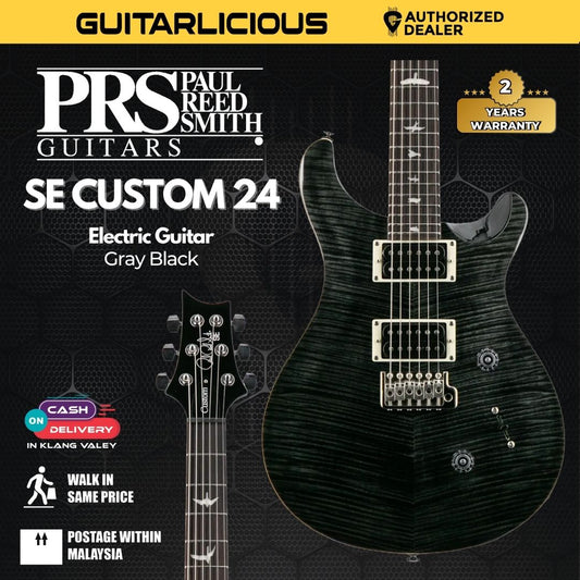 PRS SE Custom 24 Electric Guitar w/Bag, Gray Black