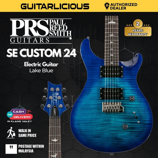 PRS SE Custom 24 Electric Guitar w/Bag, Lake Blue