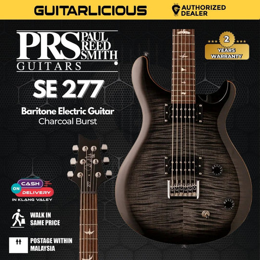 PRS SE 277 Baritone Electric Guitar, Charcoal Burst