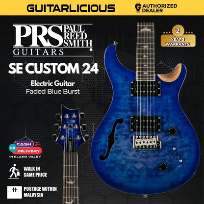 PRS Custom 22 Electric Guitar w/Case, Faded Blue Burst