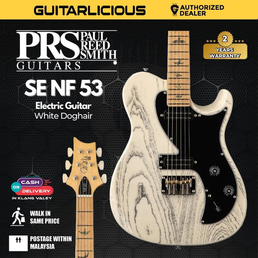 PRS SE NF 53 Electric Guitar, White Doghair