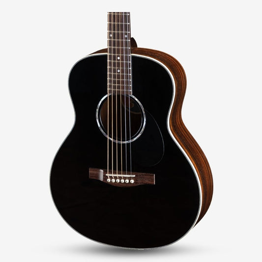 Eastman PCH2-TG Travel Size Small-Body Acoustic Guitar, Solid Thermo-Cured Sitka Spruce Top - Black ( PCH2 TG / BK )