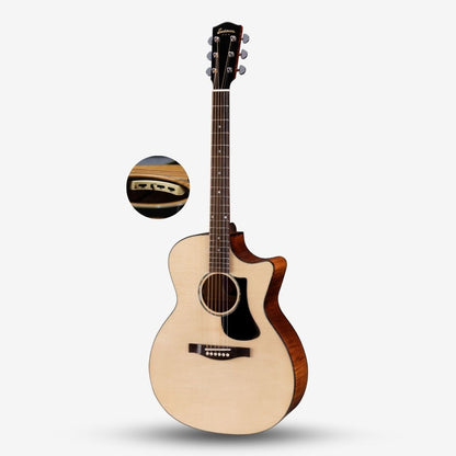 Eastman PCH3-GACE Acoustic Electric Guitar, Solid Sitka Spruce Top with Eastman Pickup Fishman - Natural / PCH3 GACE NAT