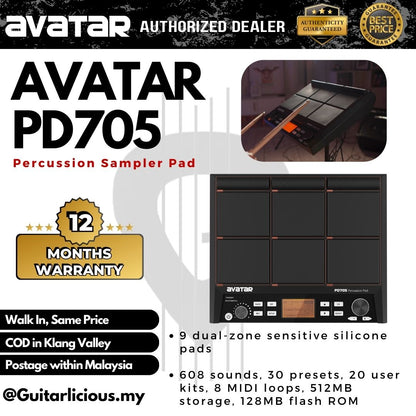 AVATAR PD705 Electronic Percussion Sampler Pad Music Editing ( HXW / PD-705 / PD 705 )