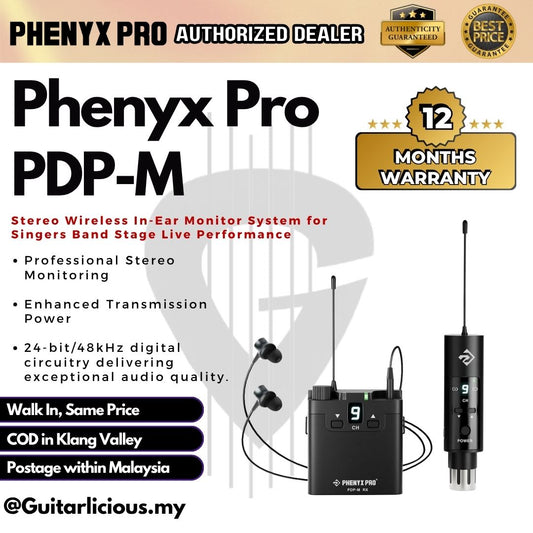 Phenyx Pro PDP-M Stereo Wireless In-Ear Monitor System for Singers Band Stage Live Performance