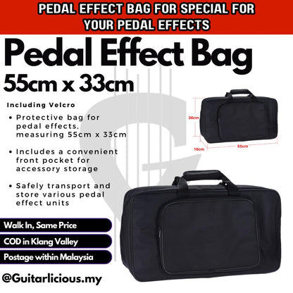 Pedal bag for Effect Pedal board with Front Pockets