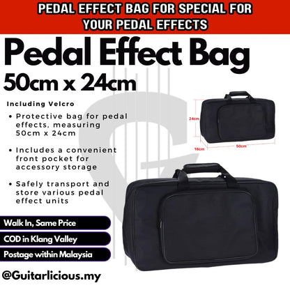 Pedal bag for Effect Pedal board with Front Pockets