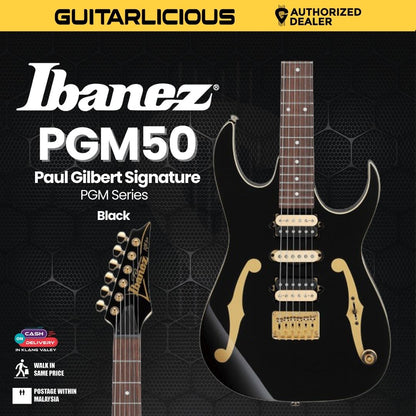 Ibanez PGM50 Paul Gilbert Signature PGM Series Electric Guitar - Black (PRE-ORDER)
