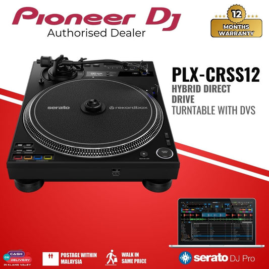 Pioneer DJ PLX-CRSS12 Hybrid Direct Drive Turntable with DVS