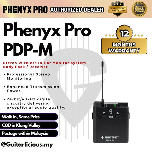 Phenyx Pro PDP-M Stereo Wireless In-Ear Monitor System - Body Pack / Receiver - PMR-P