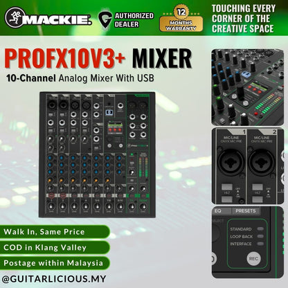 Mackie PROFX10V3+ 10-channel Professional Analog Mixer With USB