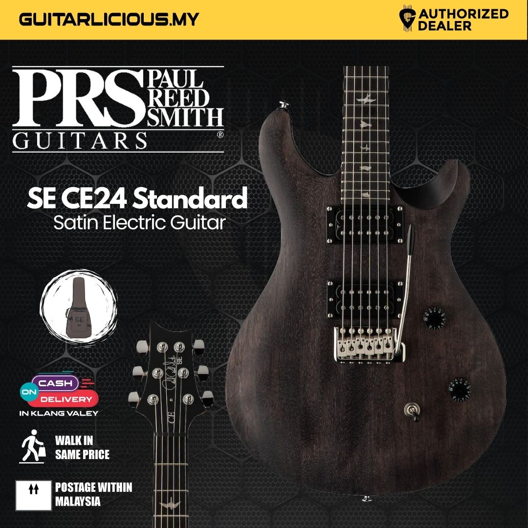 PRS SE CE24 Standard Satin Electric Guitar, Charcoal