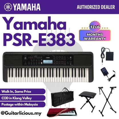Yamaha Keyboards PSR-E383 61-Keys Portable Keyboard - ( PSRE383 / PSR E383 / E-383 )