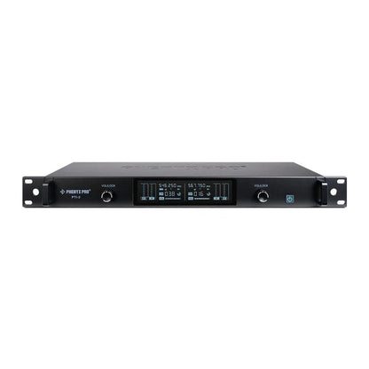 Phenyx PTI-2 UHF Wireless Mic System Dual Mics Auto Sync Adaptive RF Talkback for Live Show Event
