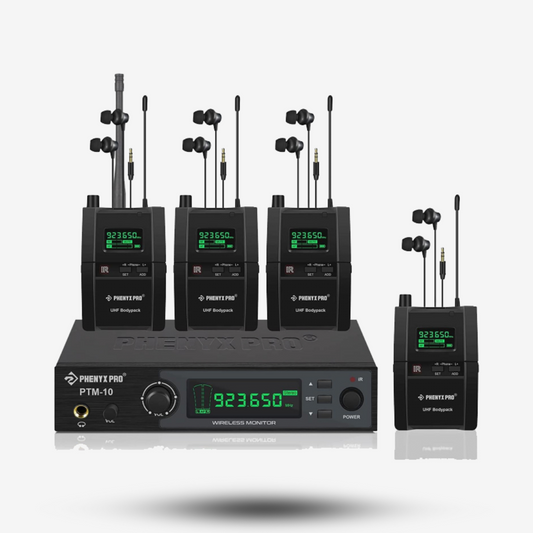 Phenyx Pro Wireless PTM-10C Stereo Wireless in Ear Monitor System , 160ft Range ( PTM10C / PTM-10 / PTM10 )