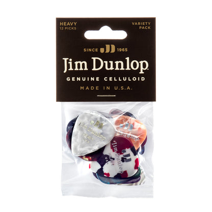 Jim Dunlop PVP106 Heavy Celluloid Variety Pack Guitar Picks (12 pcs/pack)
