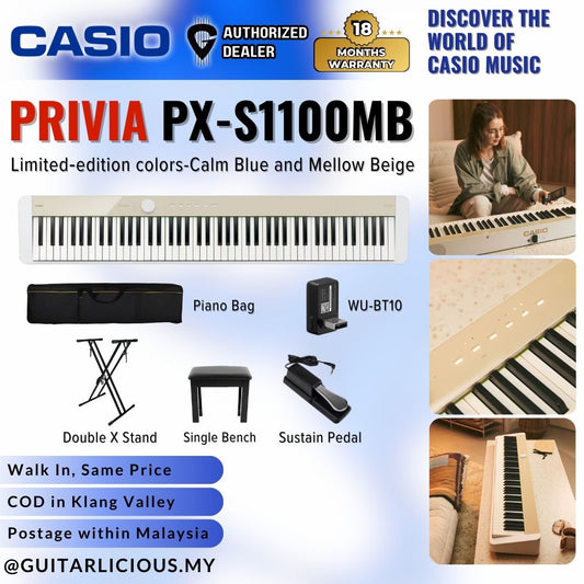 Casio Privia PX-S1100MB 88-key Digital Piano Musician Package Mellow (PX S1100/ PXS1100 / PX-S1100MB)