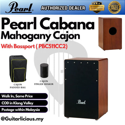 Pearl PBC511CC2 Cabana Mahogany Cajon Rhythm Music Box with Bass Port ( PBC 511CC2 )