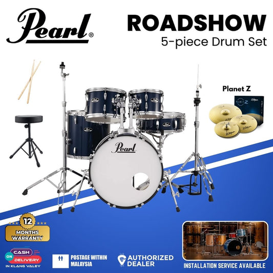 Pearl RS525SB/C-743 Roadshow 5-Pieces Standard Acoustic Drum Set - Royal Blue Metallic