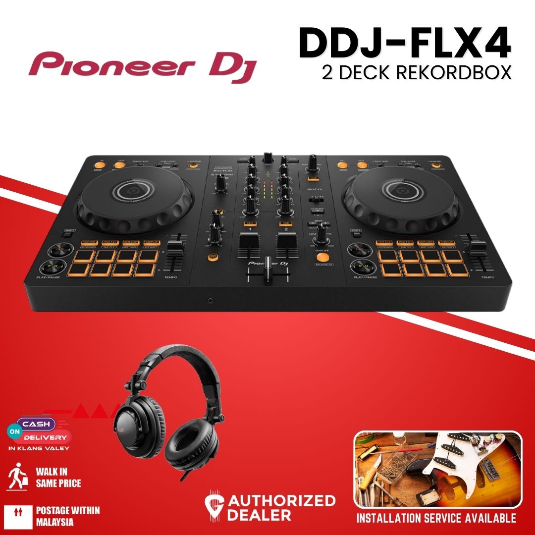 Pioneer DJ DDJ-FLX4 2-deck Rekordbox and Serato DJ Controller