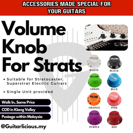 Multi-Colour Plastic Volume & Tone Knob for Stratocaster, Superstrat Electric Guitars