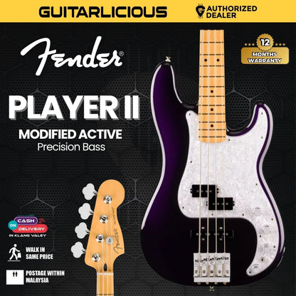 Fender Player II Modified Active Precision Bass Guitar, Maple FB, Dusk
