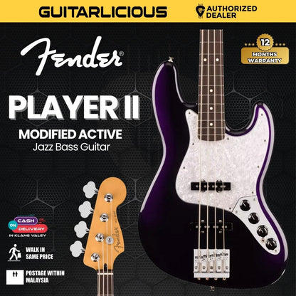 Fender Player II Modified Active Jazz Bass Guitar, RW FB, Dusk