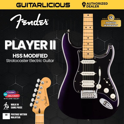 Fender Player II Modified Stratocaster HSS Electric Guitar, Maple FB, Dusk