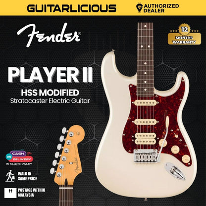 Fender Player II Modified Stratocaster HSS Electric Guitar, RW FB, Olympic Pearl