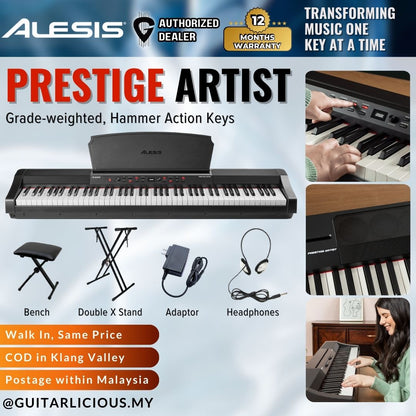 Alesis Prestige Artist 88-Key Digital Piano with Graded Hammer Action Keys