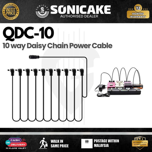 SONICAKE QDC Series Daisy Chain Power Cable for Guitar Effects Pedal ( 5-Way / 10-Way)