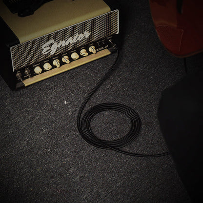 SONICAKE QGC-20 10ft / 3m Braided Guitar Cable (1/4 Right Angle to Straight) - Black (QGC-20)