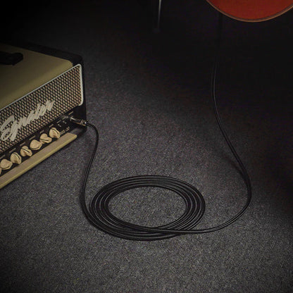 SONICAKE QGC-22 20ft / 6m Braided Guitar Cable (Right Angle to Straight) - Black (QGC-22)