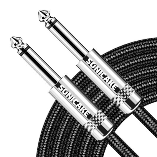 SONICAKE QGC-23 20ft / 6m Braided Guitar Cable (Straight to Straight) - Black (QGC-23)