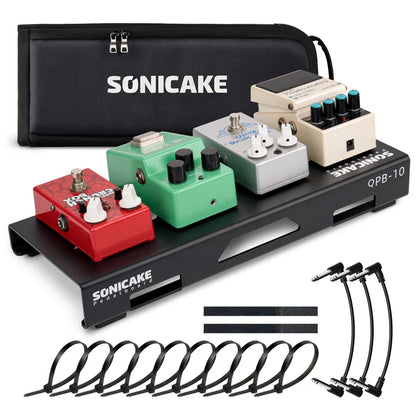 Sonicake Small Pedalboard with Bag, Velcro, Patch Cable (S Size) - QPB-11