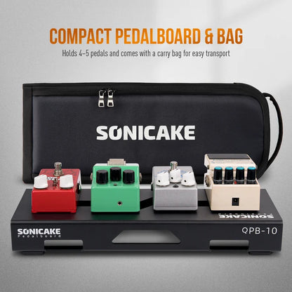 Sonicake Small Pedalboard with Bag, Velcro, Patch Cable (S Size) - QPB-11