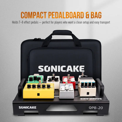 Sonicake Medium Pedalboard with Bag, Velcro, Patch Cable (M Size) - QPB-21