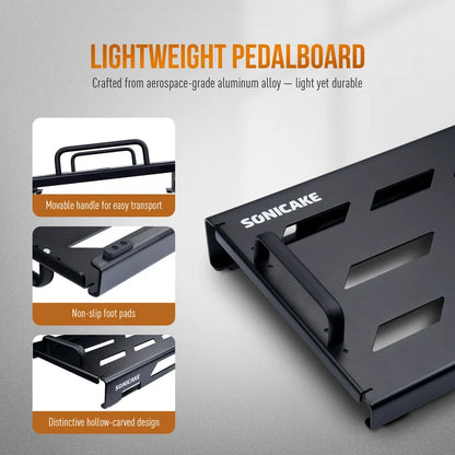 Sonicake Medium Pedalboard with Bag, Velcro, Patch Cable (M Size) - QPB-21