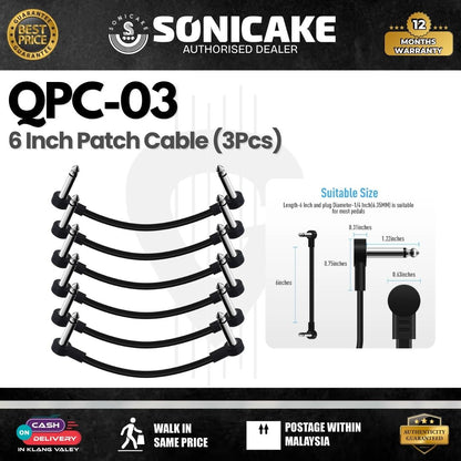 Sonicake QPC-03/ QPC-04 Patch Cable (3Pcs / 6Pcs) (QPC-03-3Pcs / QPC-04-6Pcs)