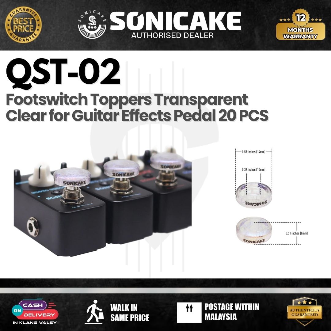 guitar pedal footswitch topper SONICAKE QST-02 Footswitch Toppers Transparent Clear – GUITARLICIOUS