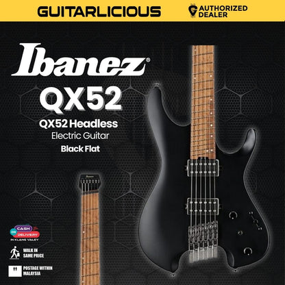 Ibanez QX52 Headless Electric Guitar - Black Flat (PRE-ORDER)