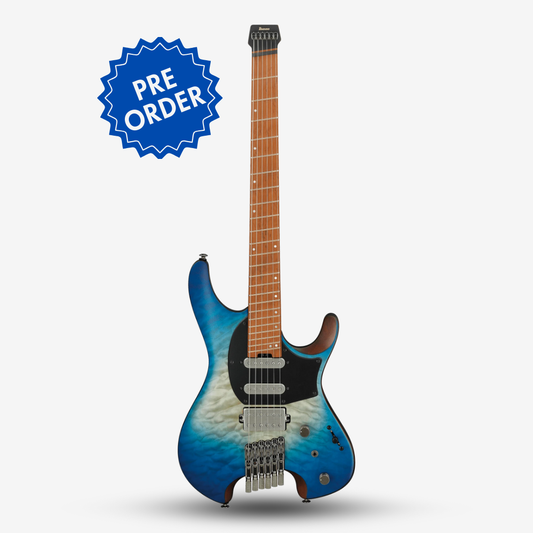 Ibanez QX54QM Q Series Headless Electric Guitar - Blue Sphere Burst Flat (Pre-Order)