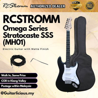 RCStromm Omega Series Stratocaster SSS Electric Guitar with Matte Finish (MH01)